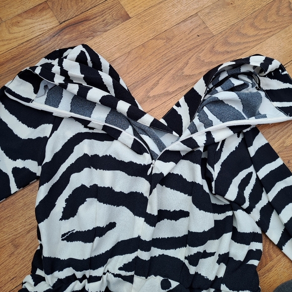 H&M Zebra Print Long Sleeve Dress Sz Small - Picture 7 of 7